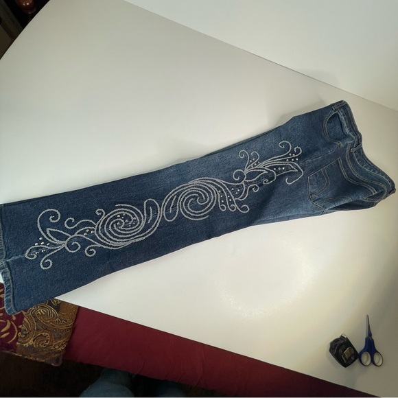 Havenbleu boot cut jeans with silver tone studded leg design - Picture 13 of 17